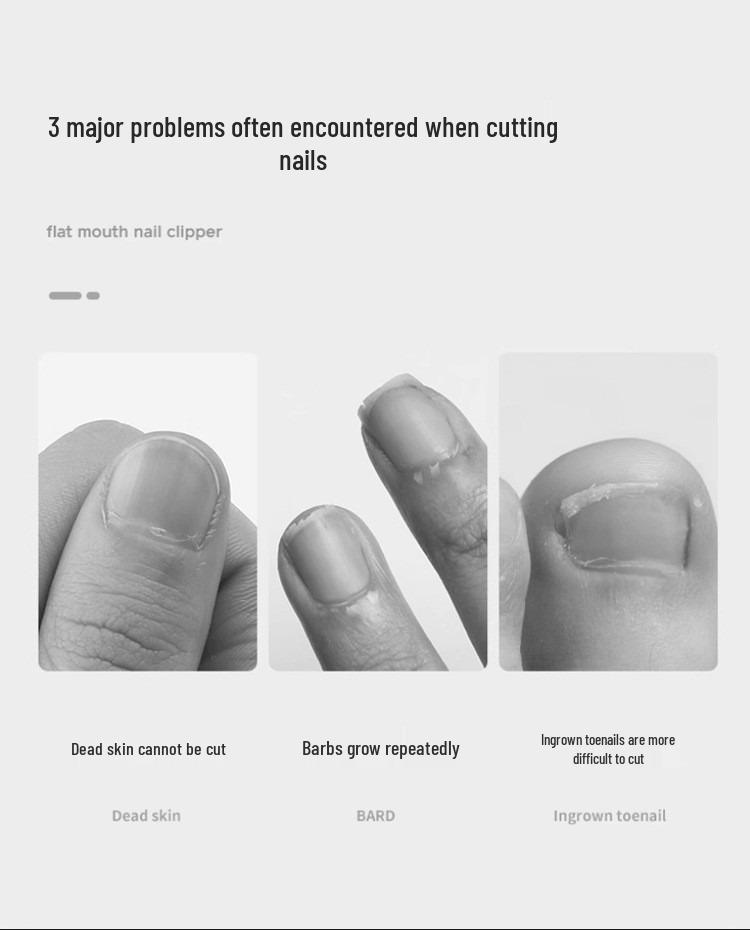 Anti-Splash Bent Head Nail Clippers: Large Opening for Thick, Hard Nails - Home Manicure Tool