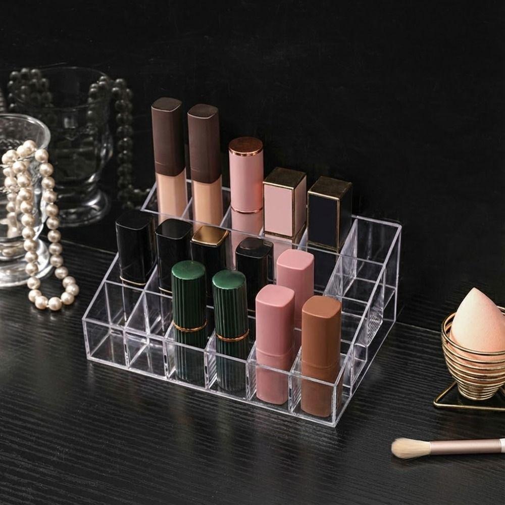 Clear Lipstick Case 9/24/36 Grid Makeup Organizer New Lipstick Storage Box  Home