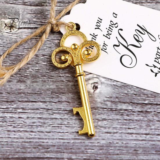 20 stk Vintage Nøkkel Flaskeåpner Anheng med Takk-lapper & Jutesnor Kreative DIY Nøkkelring Sjarm Perfekte Bryllups Baby Shower Gaver Festartikler