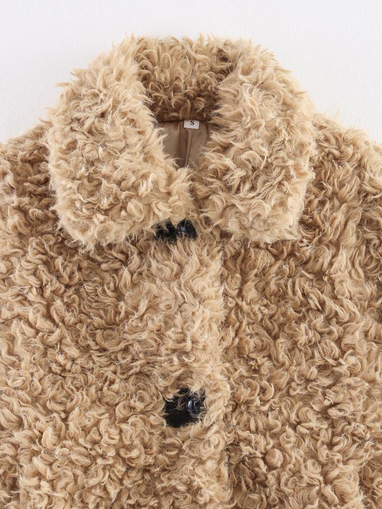 European and American Women's Casual Fur One-Piece Coat