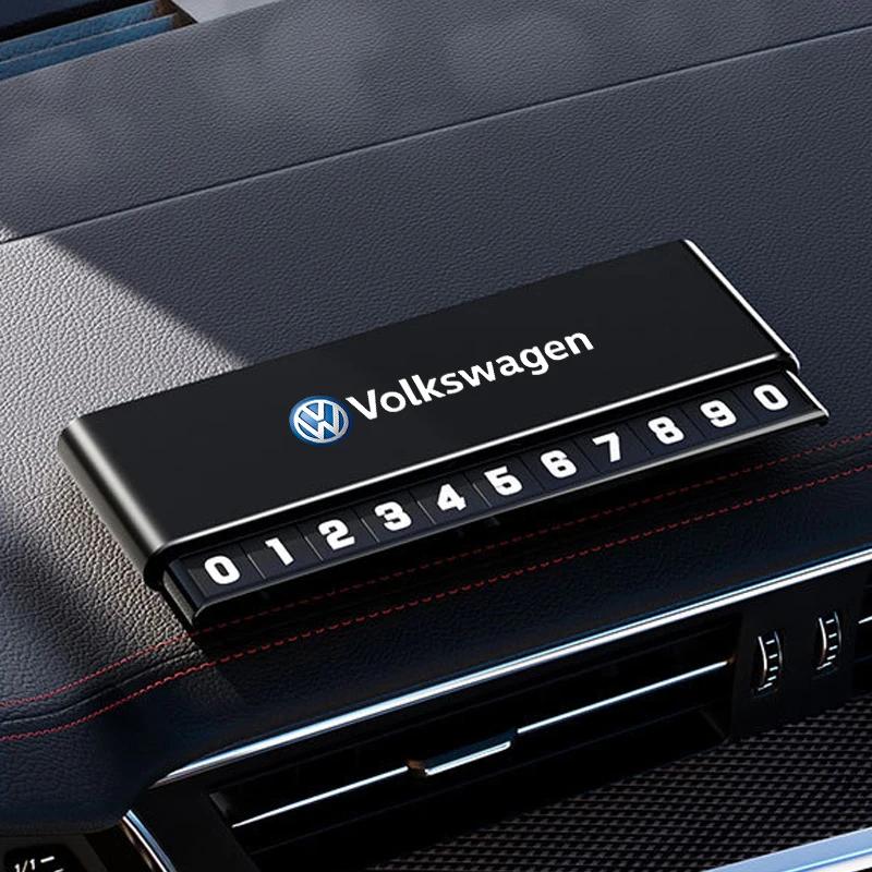 

VW GTI GOLF 2026 Hot For VW VOLKSWAGEN Car Phone Number Card Temporary Parking Card Plate Telephone Number Car Park Stop For Vol бежевый
