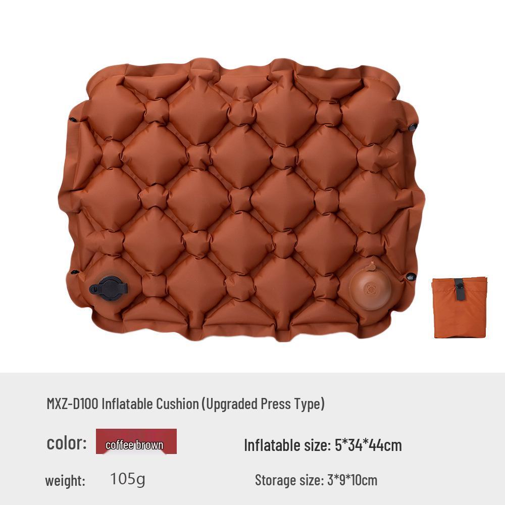 

Inflatable Outdoor Cushion: Moisture-Proof, Lightweight, Portable for Camping, Travel, Office, and More. 5x34x44CM коричневый/кофейный