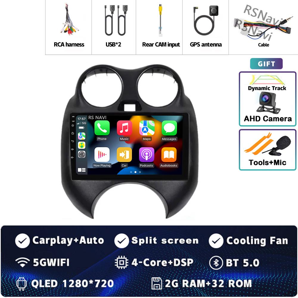 Android 14 Car Radio For Nissan March K13 2010 2011 2012 2013 Player Multimedia Navigation Stereo CarPlay Auto Video BT WIFI+4G