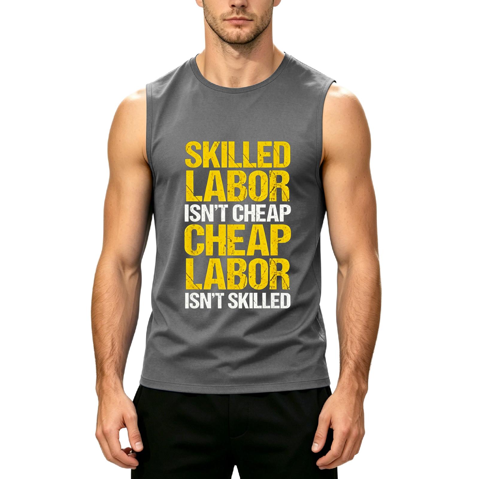 

Men s Sleeveless Casual Tank Top Muscle Fit Crew Neck Printed Graphic Labor Day Shirt Summer Workout Gym Vest XXXXXL