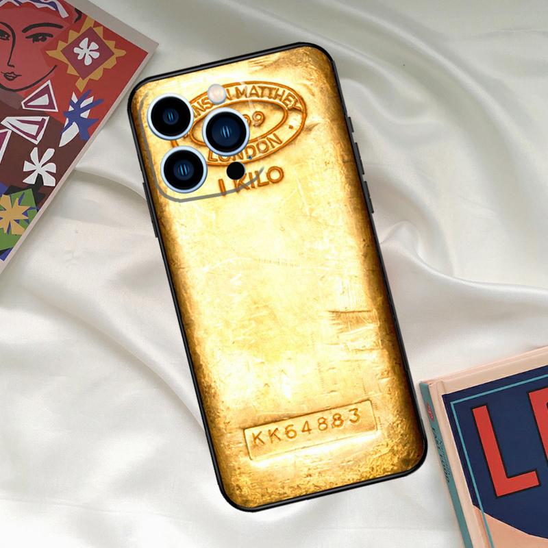 Switzerland Fine Gold Phone Case For iPhone 16 14 13 12 11 15 17 Pro Max 15 16 Plus 13 Mini 16e 17 Air Funda Cover
