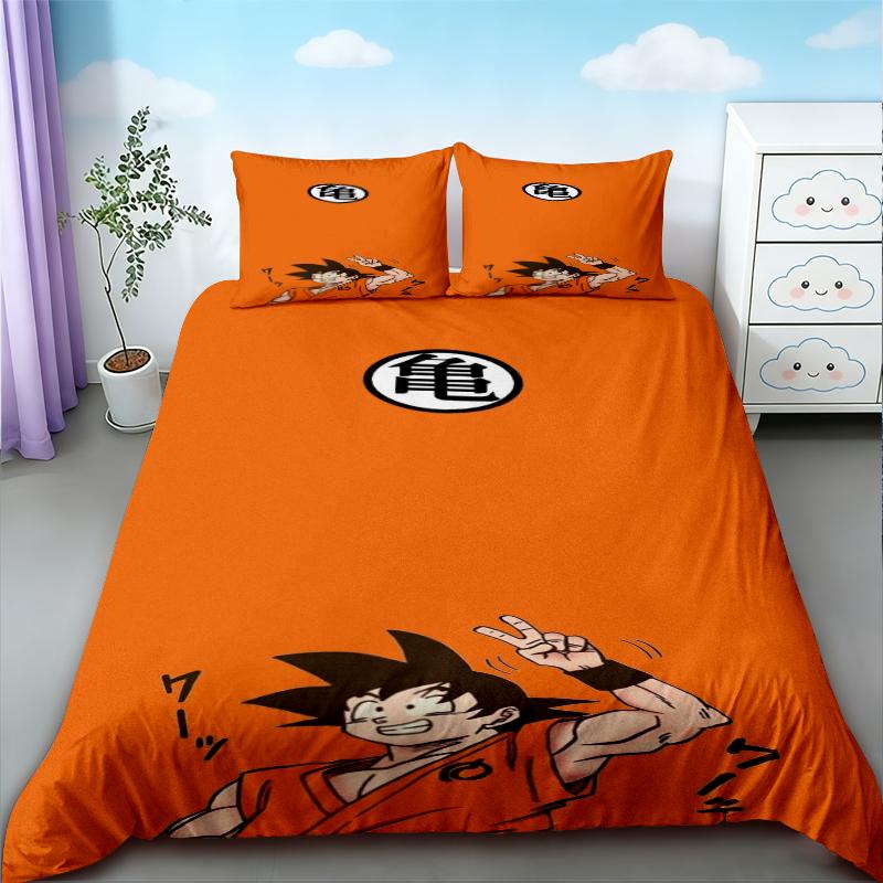 Teens Goku Duvet Cover Dragon Ball Bedding Set Queen King Size For Bedroom Home Dormitory Decor Boys Birthday Gifts