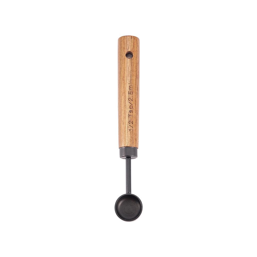 8-Piece Stainless Steel Measuring Cup & Spoon Set with Titanium Gold & Wooden Handles