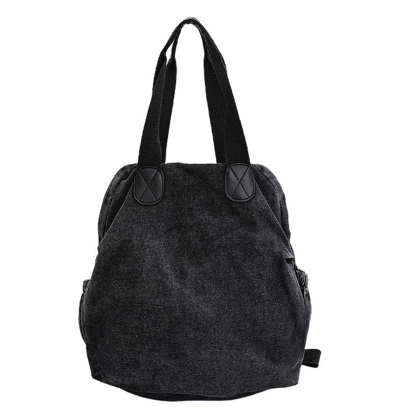 Gewaschene Denim-Schultertasche Große Kapazität Lässige Hobo-Tragetasche mit Seitentaschen für den täglichen Weg zur Arbeit und Reisen