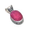 Beautiful Kashmir Ruby Gemstone Silver Pendant in 925 Sterling Silver - Handmade Oval Design, Everyday Wear Jewelry Party Wear Gift