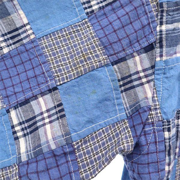 Pearly Gates Check Pattern Golf Short Sleeve Button Down Shirt Patchwork Men's Used