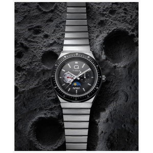 TIMEX Q X NASA Collaboration Wristwatch Quartz Analog Watch 50m Water Resistant Apollo 17 TW2Y56700