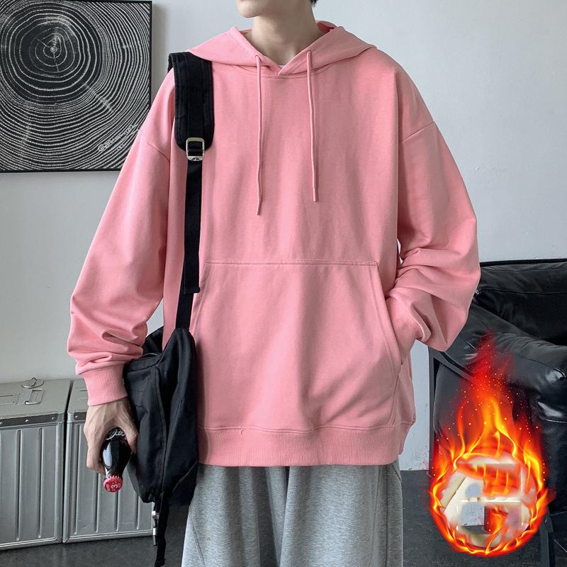 Sweat à capuche décontracté et confortable pour homme, haut ample, couleur unie, pour le sport et le printemps-automne
