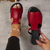 Sandali da donna bassi a fascia Traspiranti Casual Slip-on Punta aperta Estivi da spiaggia Leggeri Comodi Calzature