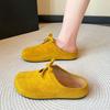 Bow Flat-bottomed Bag Head Slippers Women's 2025 Spring New Soft-soled Retro Versatile One-pedal Boken Half Slippers
