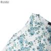 ZANZEA Women Casual Round Neck Sleeveless Floral Print Dress