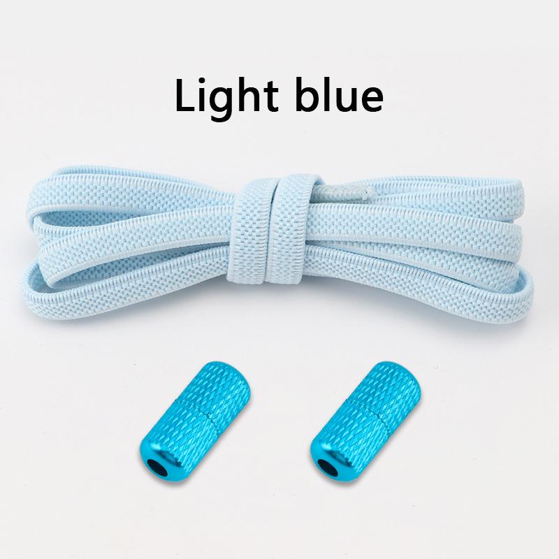 No Tie Shoelaces Metal Lock Flat Elastic Shoe Laces Sneakers Kids Adult Shoelace Flower Noodle Capsule Buckle Shoes Accessories