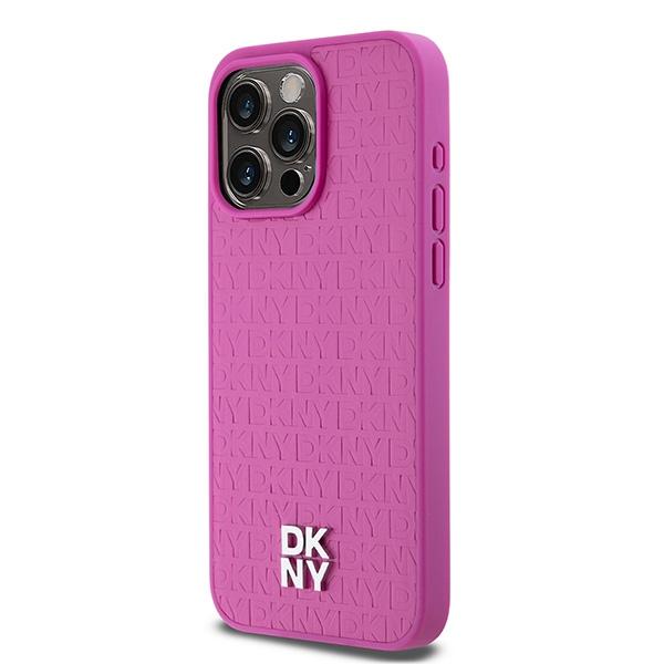 Dkny Dkhmp15Xpshrpsp Iphone 15 Pro Max6.7 Różowy/Pink Twarde Etui Skóra Wzór Monogram Metalowe Logo Magsafe