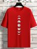 Unisexs Astronomy T Shirt Vertical Moon Phases Minimal Space Graphic Print Short Sleeve Crew Neck Casual Cotton Male Tee