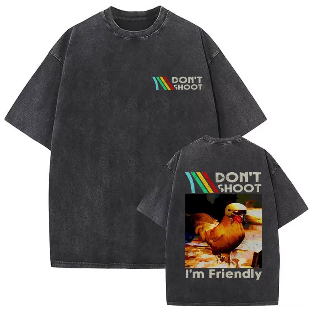 Vintage Washed Game ARC Raiders Graphic T Shirt Men's Cosplay Gothic Short Sleeve T-shirts Casual High Quality Tshirt Streetwear