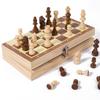 Folding Chess Set Wooden Chess Pieces Board Games Handmade Checkerboard Family Table Game Educational Child Games