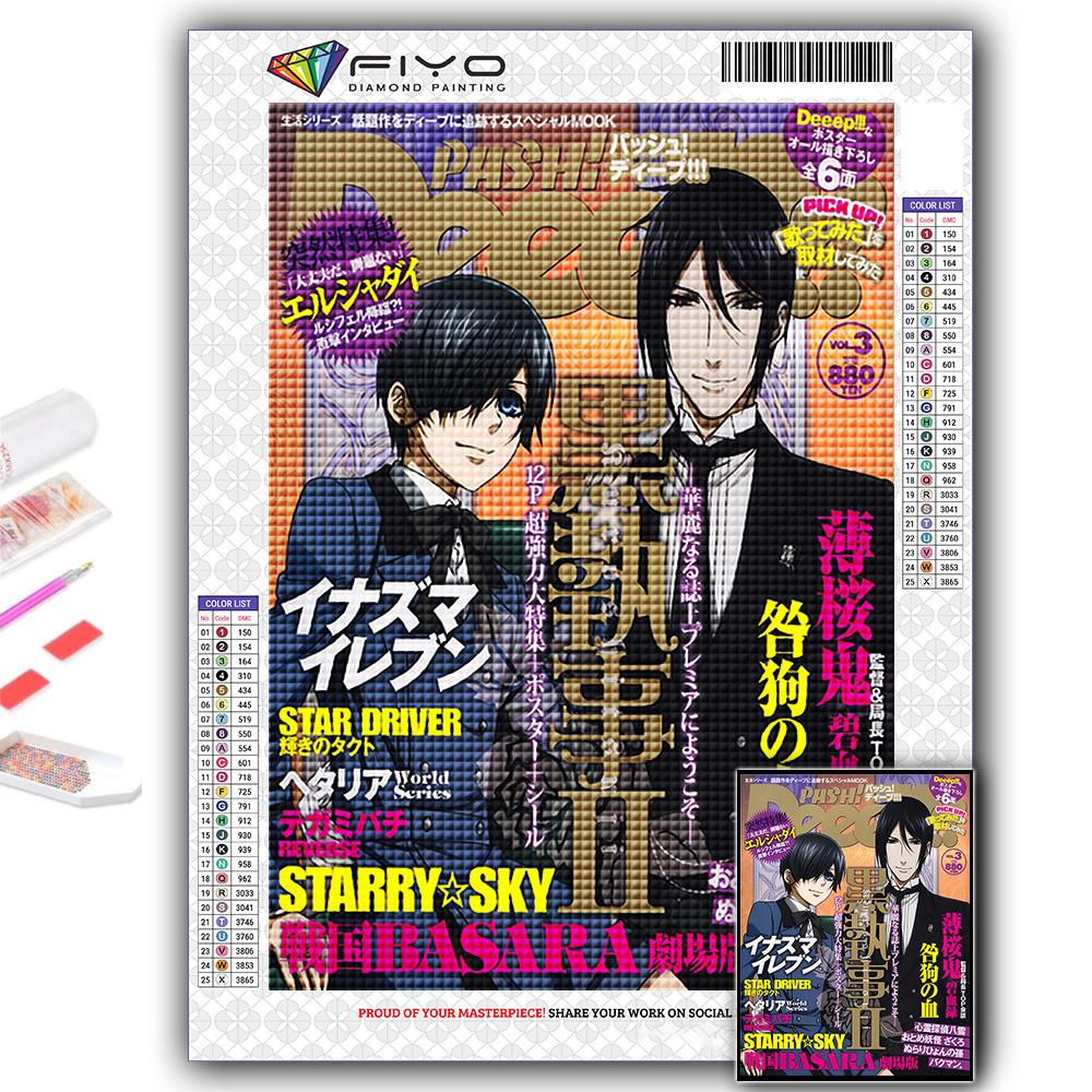5D Diy Diamond Painting Anime Black Butler Cross Stitch Full Diamond Embroidery Mosaic