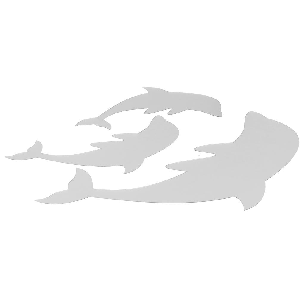 Cute Dolphins Shaped Mirror Wall Sticker Removable Background DIY Kids Room Home DecorationSilver