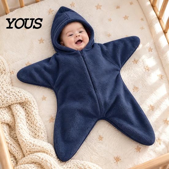 Süßer Sternförmiger Baby-Strampler Neugeborenen-Schlafsack, Weiche Flanell-Wickeldecke für Jungen Weihnachtsoutfit Mädchen, Warmes Feiertagskostüm Fotografie