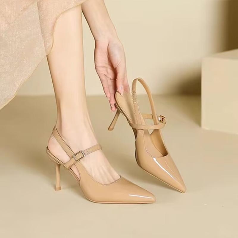 Summer Women's Slingback Sandals New Formal Ladies Pointed Toe Formal Sandals Elegant Causal Women's Thin High Heels Versatile