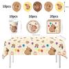 Capibara Capybara Birthday Decoration Disposable Tableware Birthday for Bara Baby Shower Tableware Balloons Capibara Cumpleaños