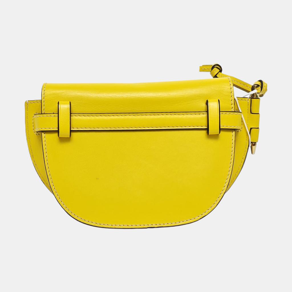 [Pre-Owned] Gate Mini Yellow Leather Waist Bag Chest Bag Gold Hardware - Very Good #3GEFBK