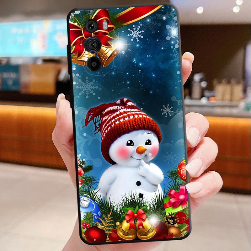 Phone Case For Motorola Edge 50 40 Pro 60 50 40 30 Ultra Neo Fusion Moto G85 G72 G53 G54 G84 G13 G32 Christmas Deer Snowman