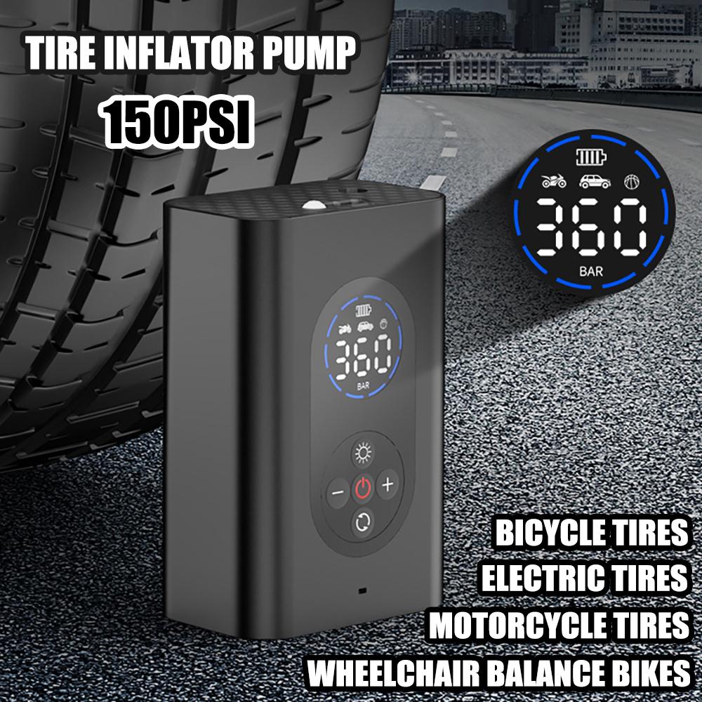 Wireless Car Air Compressor Portable Tire Inflator Air Pump 150PSI Auto Air Pump for Car Motorcycle Balls LED Light Tire Pump