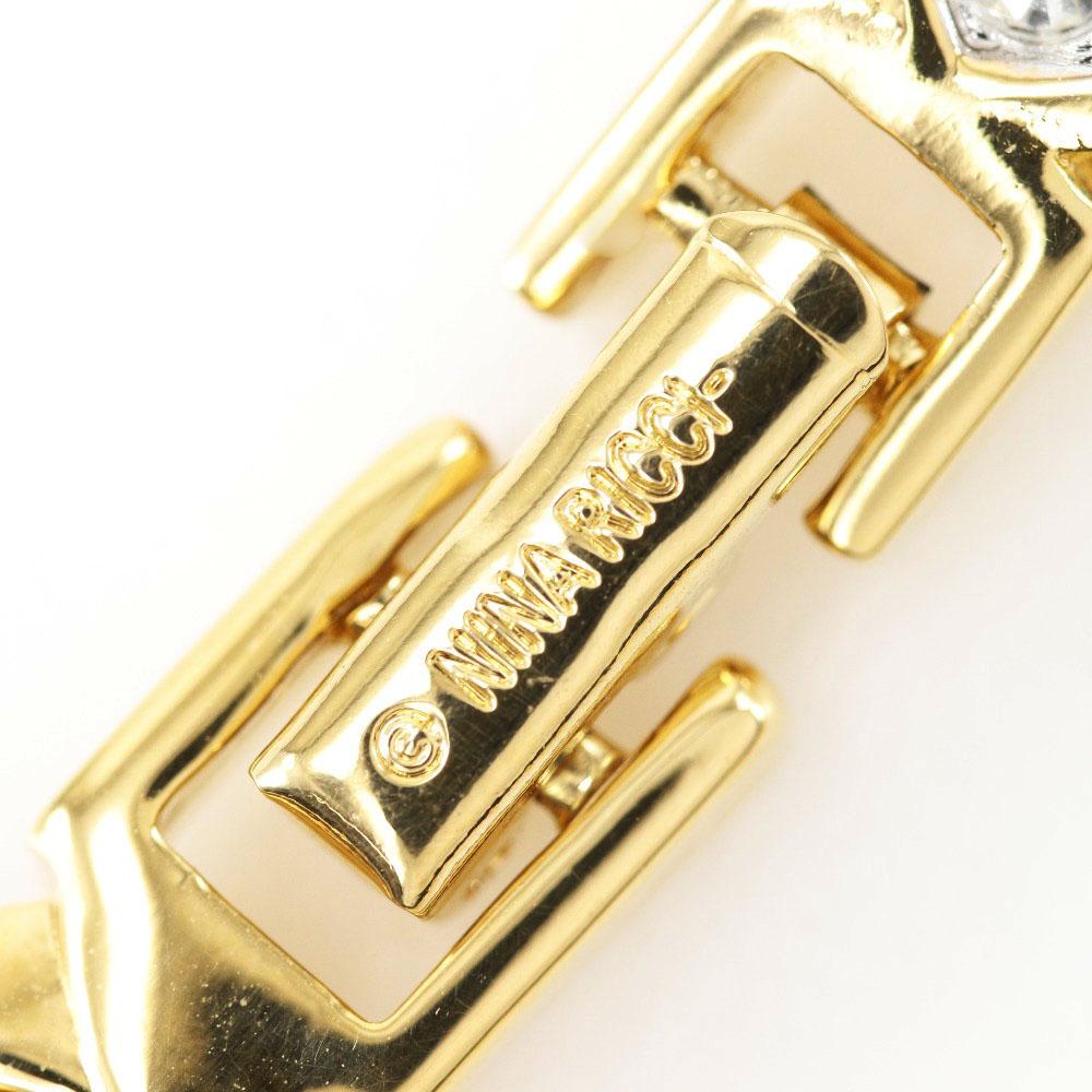 NINA RICCI Necklace Plated Gold/Rhinestone 72.0g Women Used