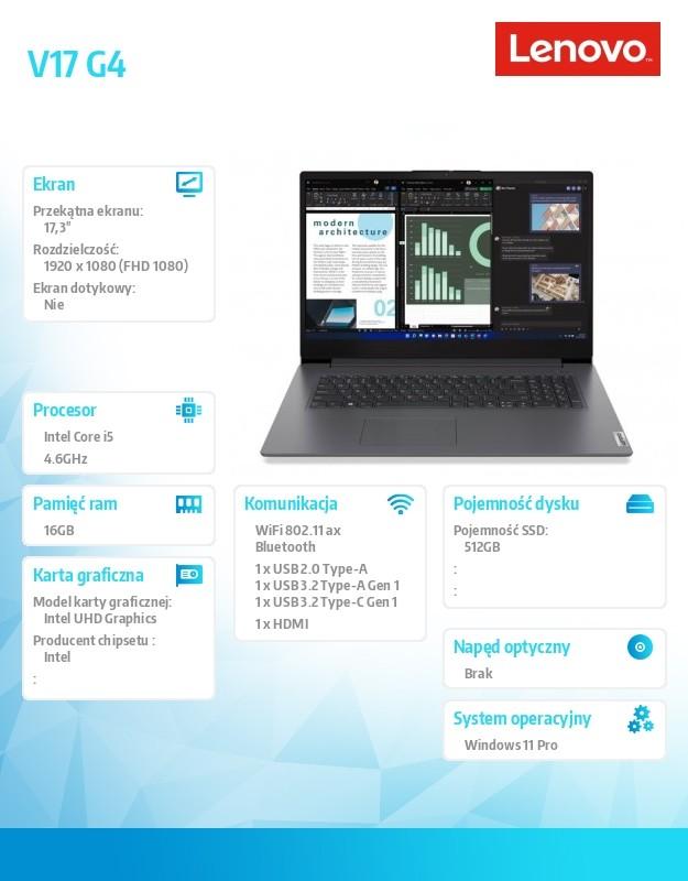 Laptop V17 G4 83A2003WPB W11Pro i5-13420H/8GB+8GB/512GB/INT/17.3 FHD/iron Grey/3YRS OS