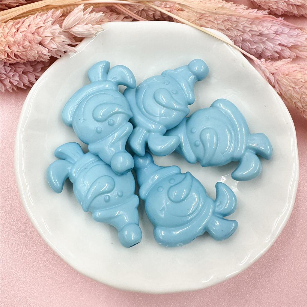 Hanmade Snowman 5pcs Christmas Jewelry Acrylic Beaded Materials Beads Accessories For Bracelet Earring Making DIY Jewelry Accessories Solid Color