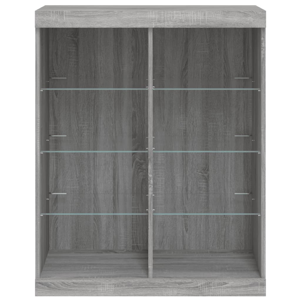 Vidaxl Szafka Z Oświetleniem Led, Szary Dąb Sonoma, 81X37X100 Cm
