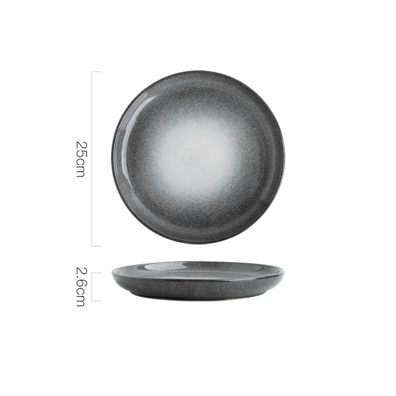 Retro Creative Ceramic Plates Luxury Hotel Restaurants Steak Flat Plate Delicious Dishes Dining Plate Exquisite Home Tableware
