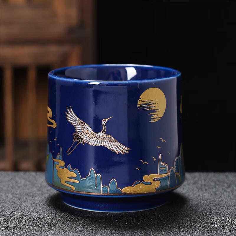 Shangqi Auspicious Cranes Ceramic Gongfu Master Tea Cup
