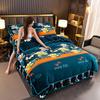 OEING Thickened Milk Velvet Bed Skirt 4-Piece Bedding Set