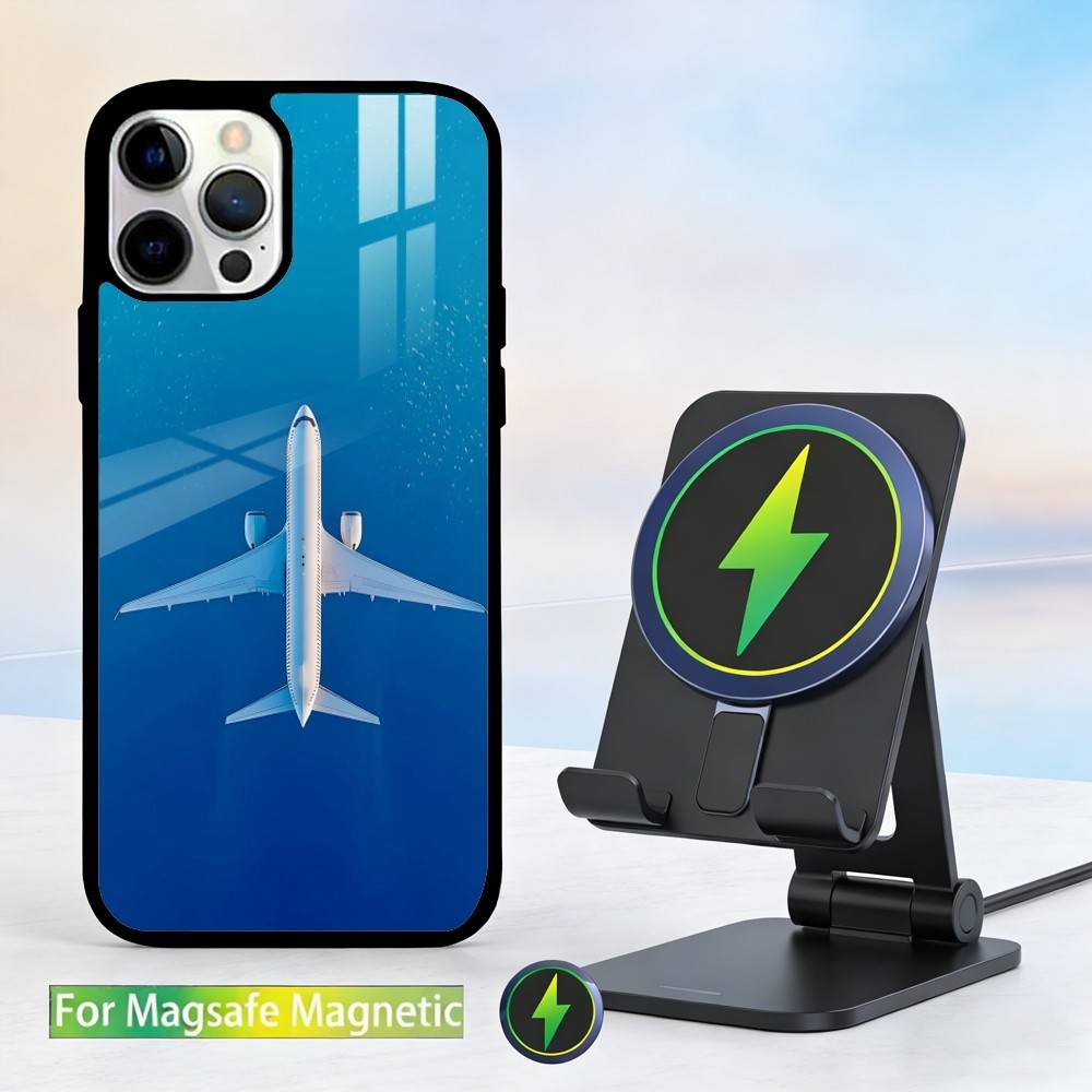 Airplane Plane Phone Case For iPhone 14,16,15,13,17,12,Plus,Pro,Max Magnetic For Magsafe Frosted Cover