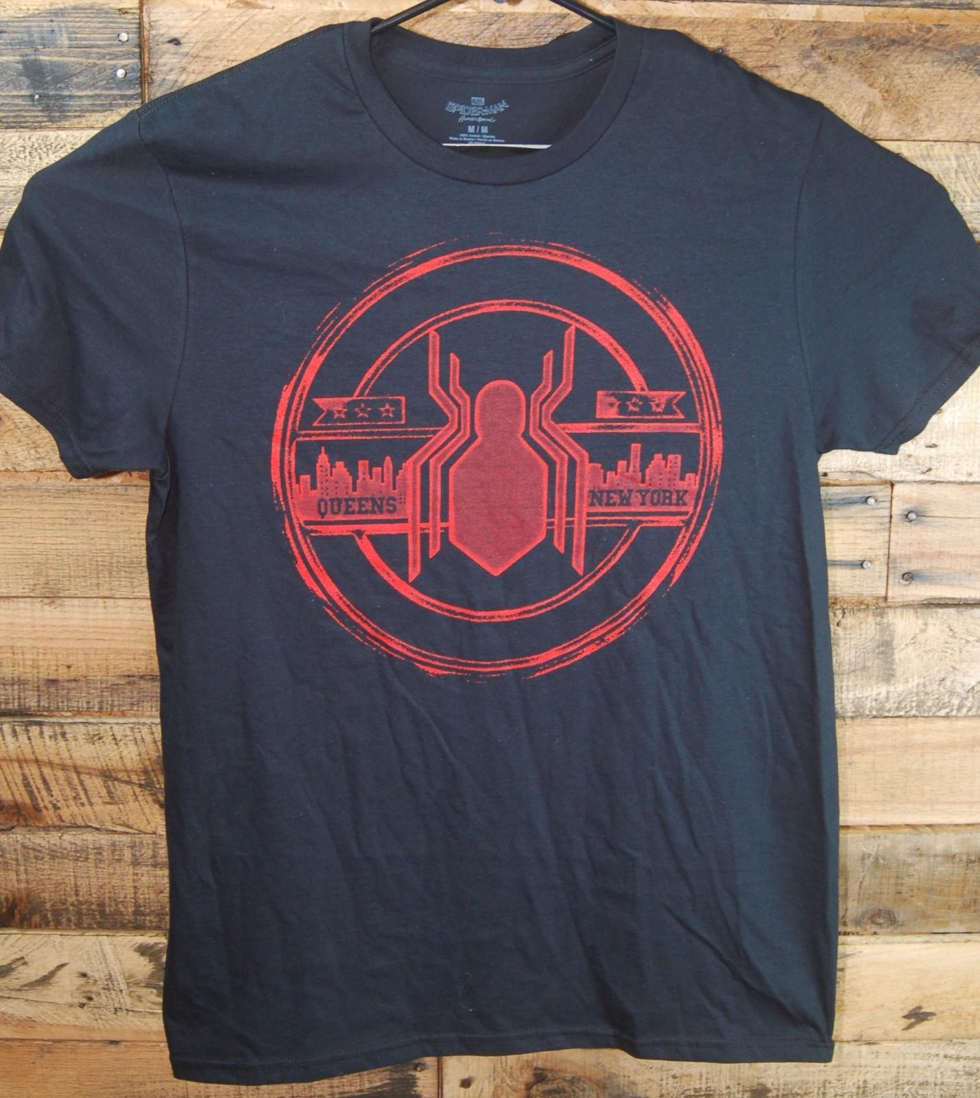 NWOT Marvel Comics Spider-man Queens New York Black Medium T-Shirt #KC195 S разноцветный