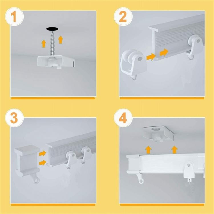 Customizable Ceiling Curtain Track Kits 3Meter White Rails with All Accessories Set for Functional Window Treatments