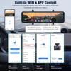 10.88' 4K Mirror Dash Cam, Dual Rear View, Night Vision, G-Sensor, APP Control, Loop Recording