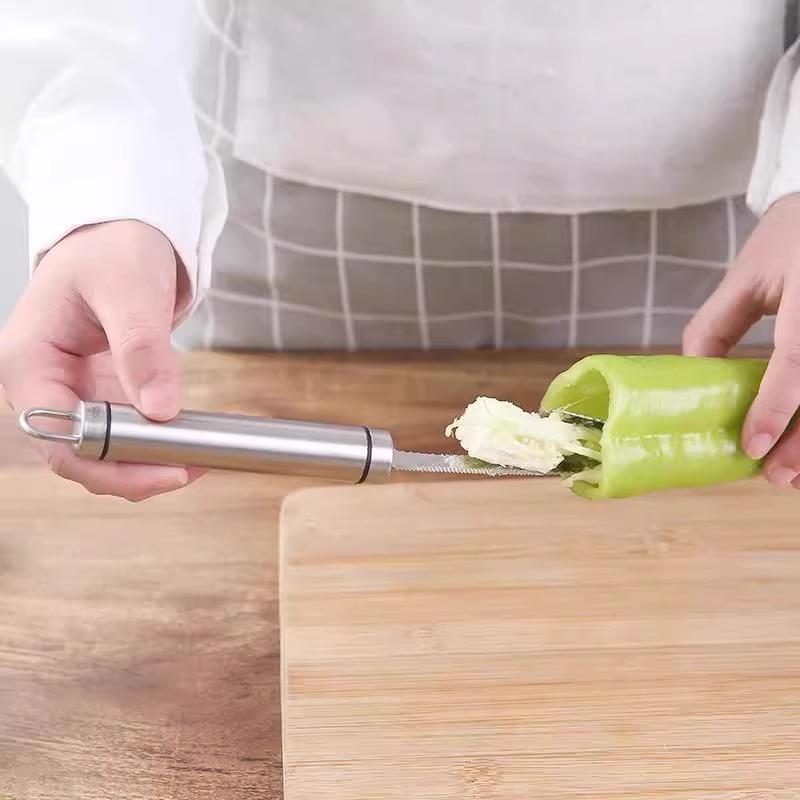 Îndepărtător Miez din Oțel Inoxidabil Îndepărtător Miez Ardei Iute Îndepărtător Semințe Castravete Amar Săpător Miez Săpător Semințe Ardei Verde
