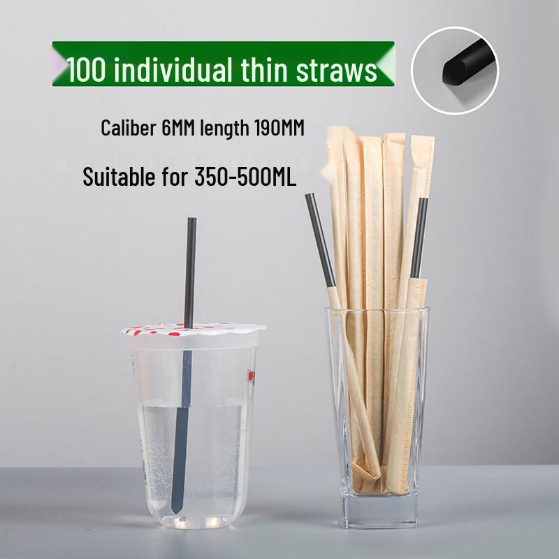 ZISIZ Disposable Thin Milk Tea Straws