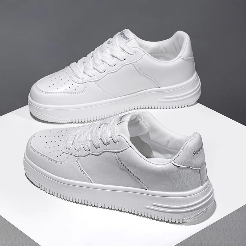 Air Force Couple White Shoes Men's and Women's Shoes Versatile Platform Low-top Board Shoes Heightening Students White Shoes Casual Sports Shoes
