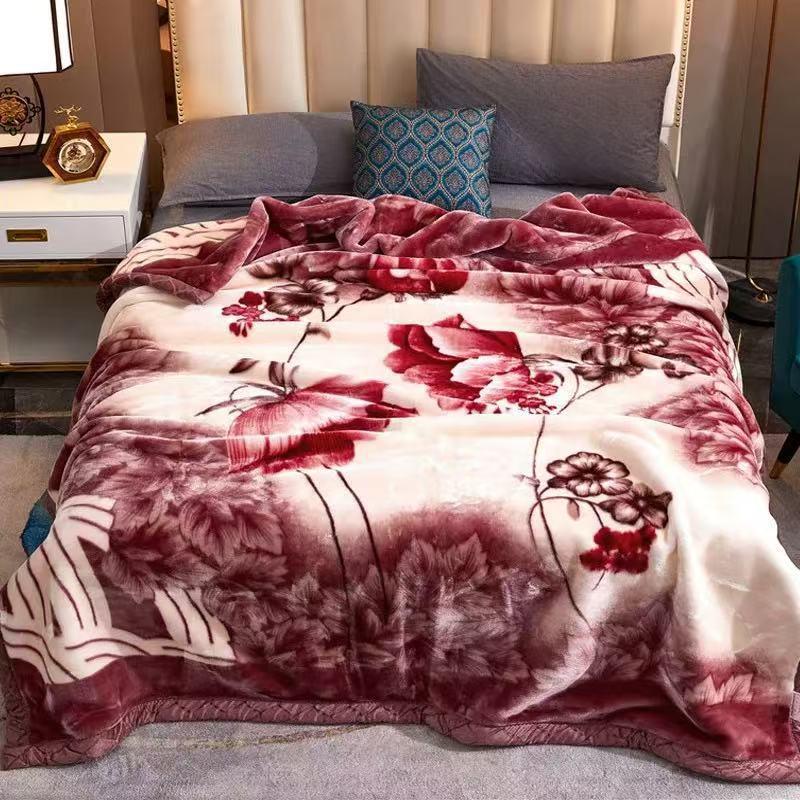 Double-Sided Fleece Raschel Blanket - Cozy Winter Wedding & Office Nap Gift