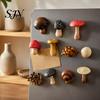 Nature Inspired Magnet 3D Mushroom Refrigerator Magnet, Resin Fake Decorative Realistic Magnets Photo Notes Holder for Whiteboard Cabinet Kitchen
