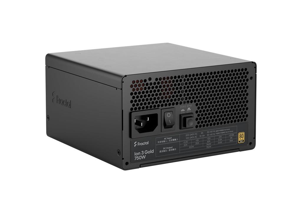 Fractal Design Ion 3 Gold 750W Black PC Power Supply Unit PS1669 FD-P-IA3G-750