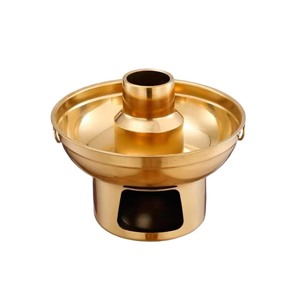 

Thickened Hot Pot 20/22cm Cooking Pot Durable Stove Outdoors 20CM-Gold 2